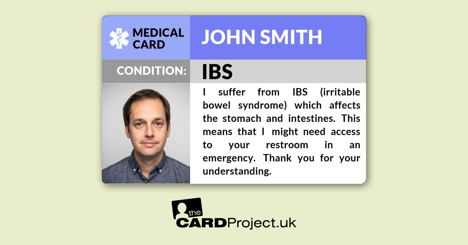 IBS (Irritable Bowel Syndrome) Medical Photo ID Alert Card